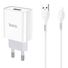 Сетевое зарядное устройство Hoco C81A, 1xUSB, 2,1 A, white