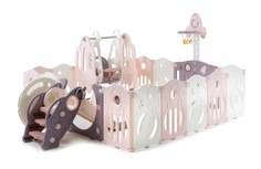 Манеж UNIXline SUPREME Space 200x200 Rose с качелями