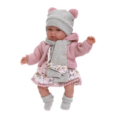 Кукла шарнирная Antonio Juan Лючия в сером, 29 см., мягконабивная 17194