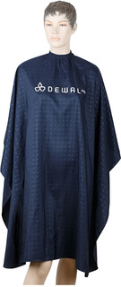 Пеньюар для стрижки DEWAL Логотип полиэстер синий 128х146 см на крючках AA01Blue