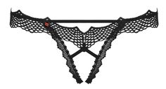 Трусы женские Obsessive Bravelle crotchless thong черные L-XL