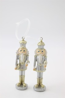 Фигурка подвесная Щелкунчик (асс2)(серебро) (6) ДомРан 707-233
