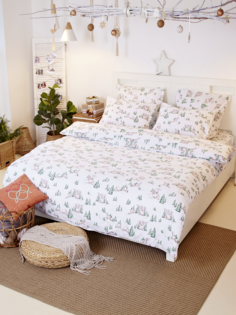 Комплект постельного белья Фланель "Снежная сказка" 1,5 спальный 70х70 TM Textile