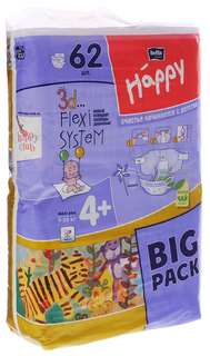 Подгузники Bella Baby Happy Maxi Plus 4+ (9-20 кг), 62 шт.
