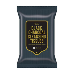 Влажные салфетки Pretti Black Charcoal для снятия макияжа с черным углем 20 шт