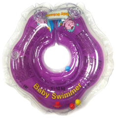 BABY SWIMMER Круг для купания ( 3-12кг) Фиолетовый Полуцвет+внутри погремушка