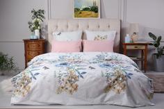 Постельное белье "Ночь нежна" из поплина, Цветы (дымка), 2.0 евро простыня наволочки 70х70