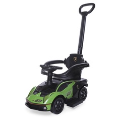 Каталка Baby Care Lamborghini кож. сиденье, рез. колёса, родительская ручка зелёный
