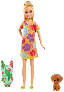 Кукла Mattel Barbie Стейси рыжеволосая в платье с питомцем и аксессуарами GRT89