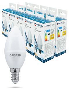 Лампа светодиодная GRISARD ELECTRIC свеча C35 Е14 7Вт 3000К 220В 10 штук/уп