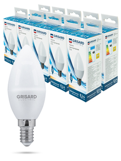 Лампа светодиодная GRISARD ELECTRIC свеча C35 Е14 7Вт 4000К 220В 10 штук