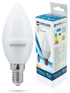 Лампа светодиодная GRISARD ELECTRIC свеча C35 Е14 7Вт 4000К 220В 1 штука/уп