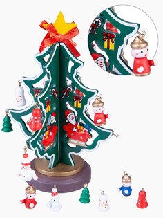Набор для творчества Bondibon Новогодний Деревянная Елочка 3D с игрушками 165 см ВВ4649