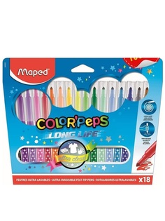 Фломастеры COLORPEPS смываемые 18 цв. MAPED