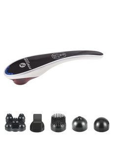 Беспроводной ручной массажер для тела BODY MASSAGER c ИК-прогревом FITSTUDIO (черный) Family Shop