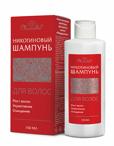Никотиновый шампунь для роста и укрепления волос Mirrolla 150 мл