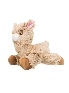 Мягкая игрушка, игрушка-пищалка для собак Trixie Альпака, коричневый, бежевый, 22 см