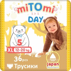 Подгузники-трусики miTOmi Day XL (12-20 кг), 36 шт.