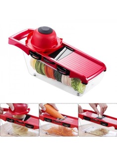 Овощерезка ручная-Измельчитель-Терка-Слайсер 6 в 1 со сменными насадками и контейнером No Brand