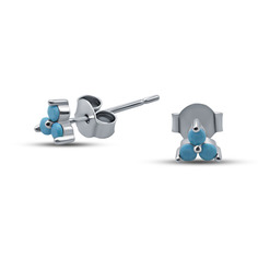 Серьги пусеты из серебра с бирюзой Silver Wings 0221113504a