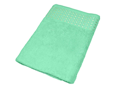 Махровое полотенце подарочное, 70х140, бирюза в коробке, сердечки, УП-008-02к Aisha