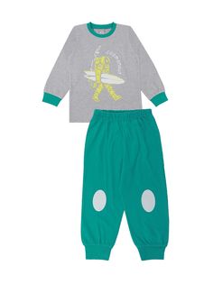 Пижама для мальчиков Bonito kids цв. зеленый р.122 6546-01