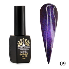 Гель лак кошачий глаз 24D Galactic Global Fashion 8 мл 09