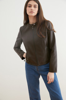 Кожаная куртка женская Concept Club 10200130268 коричневая XL