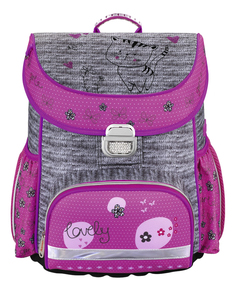 Ранец детский Hama ортопедический Lovely Cat 18 л серый розовый 00139076