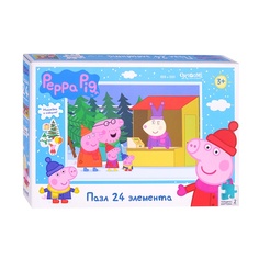 Пазл Peppa Pig "Зима. Отдыхаем всей семьёй", 24 элемента (+ наклейки) Origami