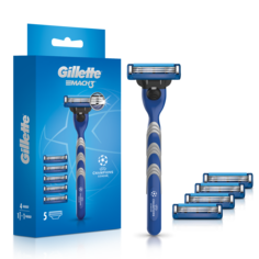 Мужская бритва Gillette Mach3 с 5 сменными кассетами