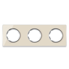 Рамка OneKeyElectro Garda (для серии Florence) 3 поста, горизонтальная, цвет бежевый