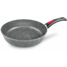 Сковорода НЕВА МЕТАЛЛ ПОСУДА 19026 "Каменная" Серый гранит, 26 см.