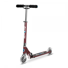 Самокат Micro Sprite LED бордовый