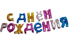 Гирлянда из фольгированных воздушных шаров С ДНЕМ РОЖДЕНИЯ! No Brand
