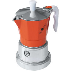 Гейзерная кофеварка TOP MOKA Caffettiera Top Argento (6 порций, 240 мл) оранжевая