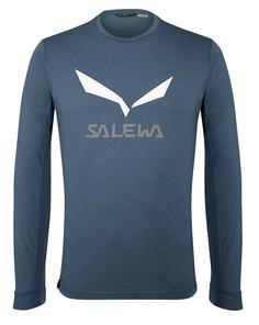 Футболка Salewa Solidlogo Dry Mens L/S Tee Premium Navy Melange (Eur:50)