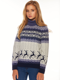 Свитер детский Scandica Baby Deers темно-синий/белый р. 134-140