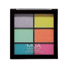 Палетка теней MUA Makeup Academy для век 6 Shade Eyeshadow Palette, Bright Lustre