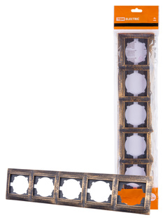 Рамка TDM ELECTRIC 5-ти постовая горизонтальная старинная бронза "Лама" SQ1815-0782
