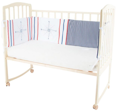 Борт в кроватку Leader Kids Компас, бязь, белый,синий