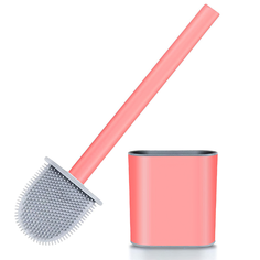 Ершик для унитаза силиконовый на подставке Style Home (розовый)