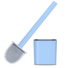 Ершик для унитаза силиконовый на подставке Style Home (голубой)