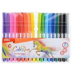 Фломастеры 18 цветов Deli ЕС10013 ColoRun смываемые вентилируемый колпачок
