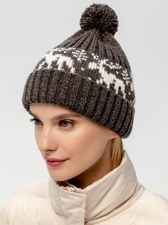 Шапка бини унисекс Scandica Moose коричневая, one size