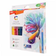 Карандаши цветные акварельные 24 цвета Deli EC00720 Color Emotion