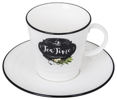 EASY LIFE KITCHEN BASIC TEA Чашка с блюдцем 300мл в коробке, фарфор