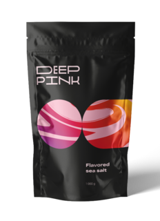 Натуральная морская розовая соль для ванны Deep Pink с эфирным маслом Розы 1000 г