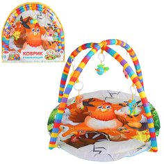 Развивающий коврик Smart Baby с подвесками-погремушками, 82 х 64 см, домашние птицы