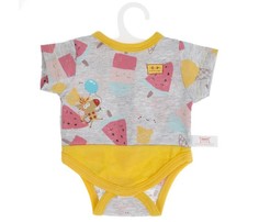 Одежда для кукол 40-42 см Зебра в клеточку, боди с принтом зебра Карапуз OTF-ZEBRA01B-RU